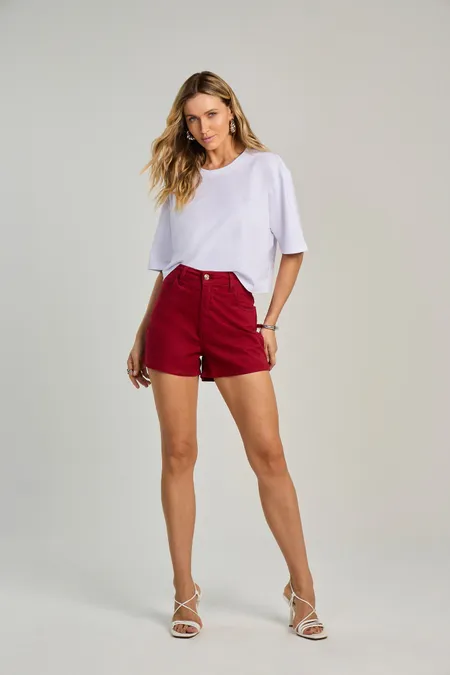 Shorts Feminino Sarja Mid Drop Collor Osmoze